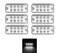 Luces Indicadoras Laterales LED, 6 Piezas 12V 24V 8 LED Indicadores de Marcador Lateral de Camión Luces Indicadoras Laterales de Coche para Camión (Blanco)