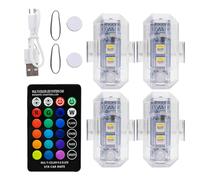 Luces intermitentes inalámbricas | Luz RGB para motocicleta | Luces estroboscópicas portátiles, luces anticolisión LED con mando a distancia para coche y moto, luces de señalización, luces de coche