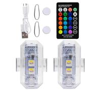 Luces intermitentes inalámbricas | Luz RGB para motocicleta | Luces estroboscópicas portátiles, luces anticolisión LED con mando a distancia para coche y moto, luces de señalización, luces de coche