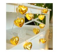Luces jardín LED con Forma corazón, Luces Hadas estéticas, Luces Colgantes Alambre Cobre con Pilas para Navidad, Fiestas y decoración hogar.