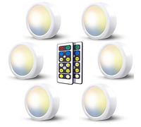 Luces Led Armario a Pilas con Mando, 3 Temperaturas de Color Luz Led Vitrina Sin Cable Foco Luz a Pilas Pulsador Luces Cocina Bajo Mueble Sin Enchufe Inalambricas Iluminación Led Estanteria Adhesiva