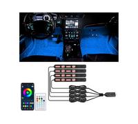Luces LED Coche Interior,Luces Interiores RGB para Coche de App Control con 213 Modos,4 en 1 luz Ambiente Coche Mando a Distancia,Modo música Luces bajo el salpicadero y en el Espacio para los pies