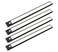 Luces LED con sensor de movimiento, iluminación magnética inalámbrica debajo del gabinete, 3 modos para el pasillo del armario de la cocina (negro)