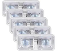 Luces LED de 12 voltios para caravanas con Interruptor de Encendido y Apagado - Blanco frío 6500 K 8 W 600 LM para iluminación Interior de caravanas, Furgonetas, remolques y Barcos - Lote de 5