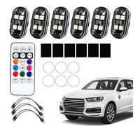 Luces LED De Alerta Para Vehículos - Juego De 6 Módulos Autónomos Con Control Remoto, Multicolores | Utilice La Bicicleta Del Abejón Del Remolque De La De La Motocicleta, Luz De Señal Al Aire Li