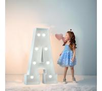 Luces LED de marquesina de 100 cm, letra A, luces LED del alfabeto, control remoto, decoración de marquesina, letrero iluminado para regalos de boda y cumpleaños