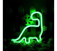 Luces LED de neón de dinosaurio para decoración de pared de dormitorio, funciona con pilas o alimentadas por USB, decoración de lámpara para cumpleaños en casa