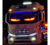 Luces LED de ojos del diablo para autos, luz de ojos del diablo para camiones, pantalla suave de ojos del diablo de color para ventana de auto, pantalla de auto flexible programable (37,4 * 9,2 cm)