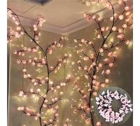Luces LED de rama de árbol para paredluces de cerezo en flor, luces de enredadera con control remoto y 8 modos de iluminación, para dormitorio, pared interior, decoración de bodas y Navidad(160 cm lon