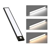 Luces LED debajo del gabinete, luces con sensor de movimiento for interiores con batería recargable tipo C, luces nocturnas, luces magnéticas adhesivas for armario, cocina, dormitorio, armario, tienda