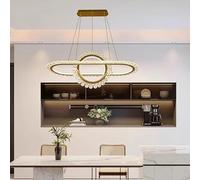 Luces LED decoración Moderna la casa Colgantes lámparas Vida para Comedor Luz Colgante de iluminación Interior (Longitud 100 cm, Dorada_ Blanca)