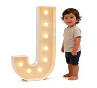 Luces LED For Letras De Marquesina, Decoración Aniversario Iluminada, Letrero Digital Iluminado For Bodas, Alfabeto Con Símbolo Forma Plástico For Despedida Soltera(J,70cm/2.3ft)