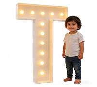 Luces LED For Letras De Marquesina, Decoración Aniversario Iluminada, Letrero Digital Iluminado For Bodas, Alfabeto Con Símbolo Forma Plástico For Despedida Soltera(T,70cm/2.3ft)