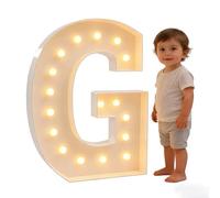 Luces LED For Letras De Marquesina, Decoración Aniversario Iluminada, Letrero Digital Iluminado For Bodas, Alfabeto Con Símbolo Forma Plástico For Despedida Soltera(G,70cm/2.3ft)