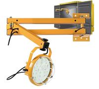 Luces LED for muelles de carga, 50 W, 6000 lm, cabezal de lámpara giratorio de 360°, luz de muelle de acero resistente, brazo simple plegable oscilante de 40'', resistente al agua IP65, ángulo de haz