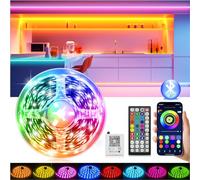 Luces LED Habitación, Tira LED 15 Metros, Tiras LED RGB Control de Remoto y App 16 Milliones de Colores LED Strip lights, Sincronización Musical Bluetooth, Luces de Tiras Led Para Fiesta Hogar TV Bar