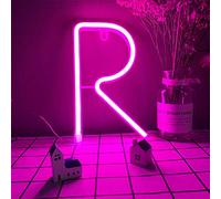 Luces LED letras de neón letra R signos rosa LED letra Luz Noche Lámparas 26 Luces de neón del alfabeto USB/Batería Cartas Operadas Luces Nocturnas Para Inicio Pared Fiesta Cumpleaños Regalos de Bo