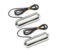 Luces LED Marinas de Alto Brillo, 42 LED, Luces Impermeables para Popa de Barcos, Haz Gran Angular, Material de Acero Inoxidable (BLUE)
