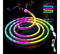 Luces LED Neon 2m - Tira de LED Neón RGB Flexible, Silicona DIY con Control por App, Neón Strip Luz Decorativa para Dormitorio, Bar, Sala de Juegos, Navidad y Fiestas (2 Metros)