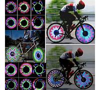 Luces LED para bicicleta, impermeable, 32 LED, RGB con 32 patrones de cambio, lámpara de alambre accesorio para bicicleta de montaña