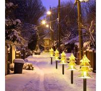 Luces LED para camino de árbol de Navidad, luces de paisaje para exteriores, focos de jardín impermeables