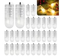Luces LED para globos, 30 unidades de luces LED blancas cálidas para globos, mini luces para globos y farolillos de papel, decoración interior perfecta para cumpleaños, bodas, Navidad y fiestas