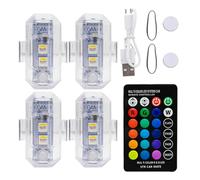 Luces LED para motocicleta, advertencia de señal inalámbrica, luces de señalización anticolisión, accesorio de seguridad para bicicletas de coche impermeable de larga duración con mando a distancia |