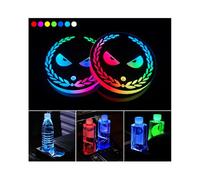Luces LED para Portavasos de Coche,2 PCS USB de Carga Posavasos de Coche con 7 Colores de luz luminiscente Copa Pad, LED Copa Mat para la decoración del Coche Atmósfera Luz