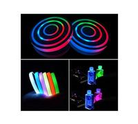 Luces LED para portavasos de Coche,2 Piezas Posavasos de Coche de Carga USB con 7 Colores de luz luminiscente,Lámpara Lámpara Decorativa para el Interior del Coche
