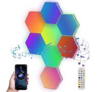 Luces LED RGB Hexagonales - Panel Inteligente con Sincronización de Música - 8 Piezas