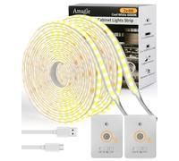 Luces Led Sensor de Movimiento, 2 Piezas 4 Metros Tira Luces COB Leds para Cuarto Cocina Habitacion Pilas 5000 mAh, Luz Tiras led Luces para Uso Debajo Del Armario con Sensor de Movimiento 300lm