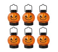 Luces LED sin llama de calabaza para Halloween Mini con 6 LED cálidos, funciona con pilas y decoración de fiesta 062025