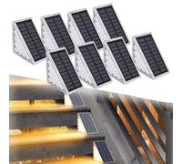 Luces LED Solares For Escalones, Luces Solares Triangulares Resistentes A La Intemperie, Luces Solares Impermeables For Escaleras Al Aire Libre, Decoración De Iluminación Del Hogar For Jardín, Paisaje