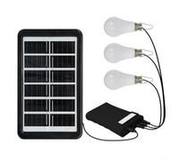 Luces LED solares, lámpara colgante de camping con cable de 2,8 m, luz de carga solar para corte de energía en el mercado nocturno (negro)