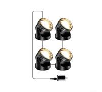 Luces LED subacuáticas impermeables IP68, diseño 4 en 1 para piscinas, estanques, fuentes, jardines, RGB multicolor, blanco cálido, sistema de iluminación de cable de bajo voltaje (blanco cálido)