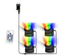 Luces LED sumergibles para jardín, paquete de 4 unidades, clasificación IP68, para decoración de fuentes de estanque, piscina, multicolor, RGB y blanco cálido, impermeables, para exteriores (coloridos