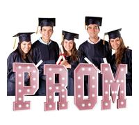 Luces Letras LED PROM,Suministros For Fiestas Felicitaciones Clase 2024,Letras Decorativas Con Luz Led For Decoraciones Fiesta Graduación 2024(PROM Pink,2FT)