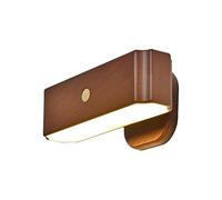 Luces magnéticas genéricas - Wooden Motion Sensor LED Wall Lamp | Regulable Recargable Night Light, Wireless Stick On for Bedroom Bathroom Nursery, Office Farmhouse Apartment