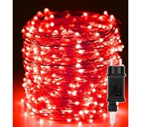 Luces Navidad 50M 500 LEDs Alambre de cobre, Halloween LED Guirnalda luminosas con 8 Modo de Iluminación Exterior Impermeable para decoración Interior,Hogar, Árbol,Fiestas,Bodas,Christmas,Jardín,Rojo