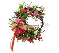 Luces navideñas Christmas Wreath Artificial Pre-Decorated Holiday Accent Ribbons Bow Tulip Wreaths Interior