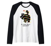 Luces navideñas Divertidas con Forma de Gato Negro Is This Jolly Enough Camiseta Manga Raglan