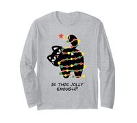 Luces navideñas Divertidas con Forma de Gato Negro Is This Jolly Enough Manga Larga