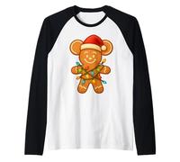 Luces navideñas mágicas navideñas con diseño de ratón de Jengibre Camiseta Manga Raglan