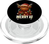 Luces navideñas Merry AF Funny Grumpy Highland Cow PopSockets PopGrip para MagSafe