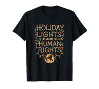 Luces navideñas y Derechos Humanos Navidad Justicia Social Camiseta