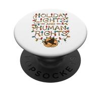 Luces navideñas y Derechos Humanos Navidad Justicia Social PopSockets PopGrip Adhesivo