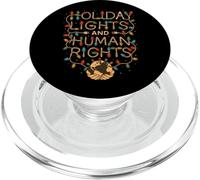Luces navideñas y Derechos Humanos Navidad Justicia Social PopSockets PopGrip para MagSafe