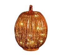 Luces nocturnas de calabaza Funciona con Pilas, Luz Cálida Brillante | Farol LED Halloween con calabaza de vidrio Para Hogar Salón Granja Chimenea Navidad Fiesta Casa