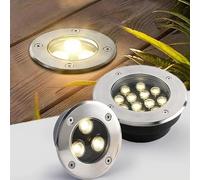 Luces Paisaje - Focos Suelo Led Exterior, Foco LED Empotrable Ultrafino 24 V CC, Focos Impermeables Para Exteriores IP67, Plazas Parques Decoran Bañadores Pared Con Luz Suelo(Warm White color,9W)