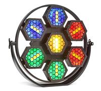 Luces Par Escenario 7 LED, Luces Discoteca RGB 350W con Sonido,Maestro-Esclavo Y Control Automático, Retro Hexagonal 7 COB,Colores Brillantes Y Alto Brillo,Luz Uniforme Y Brillante,paraParty Bar